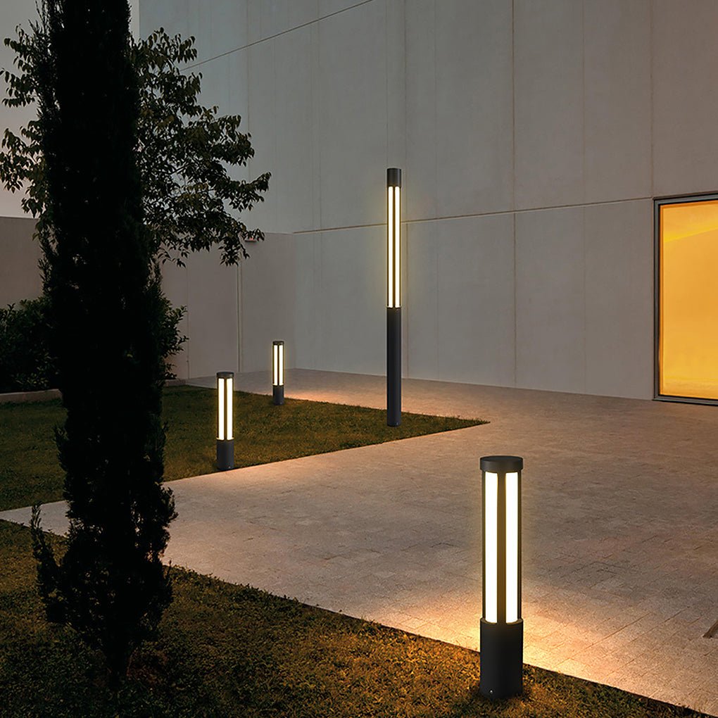 Outdoor LED Bollard Light Black Aluminium Post