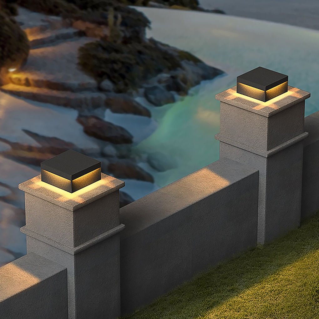 Outdoor Solar Lights Stainless Steel Post Lantern