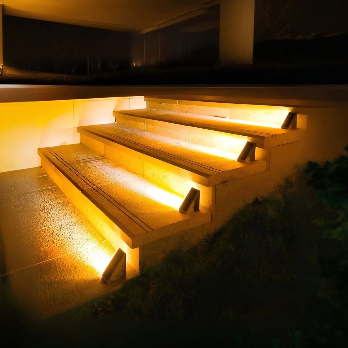 Outdoor Solar Step Lights with Warm LED Glow