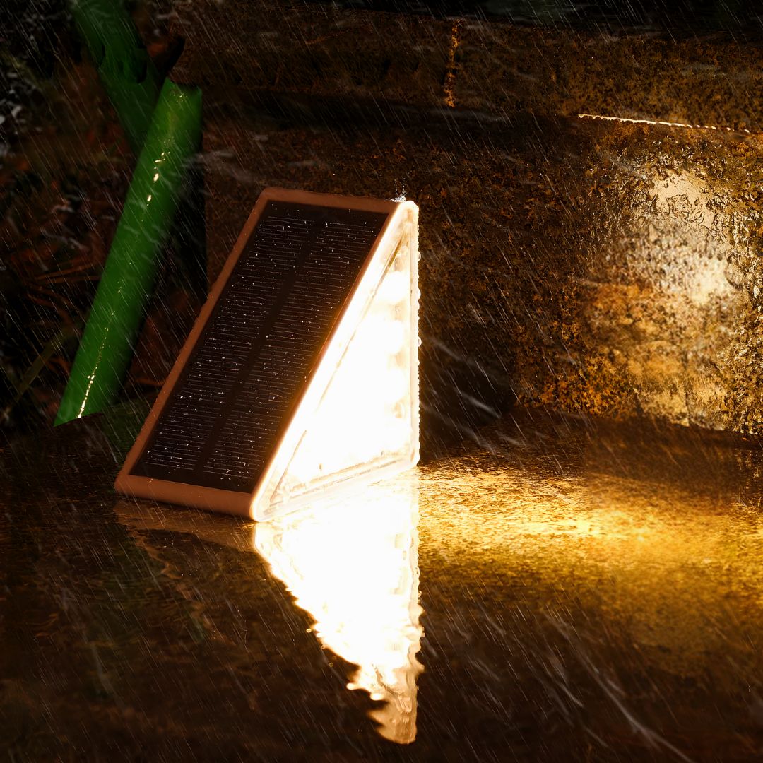 Outdoor Solar Step Lights with Warm LED Glow