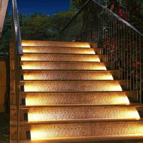 Outdoor Solar Step Lights with Warm LED Glow