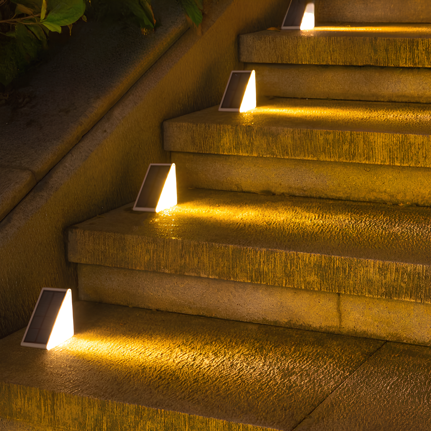 Outdoor Solar Step Lights with Warm LED Glow
