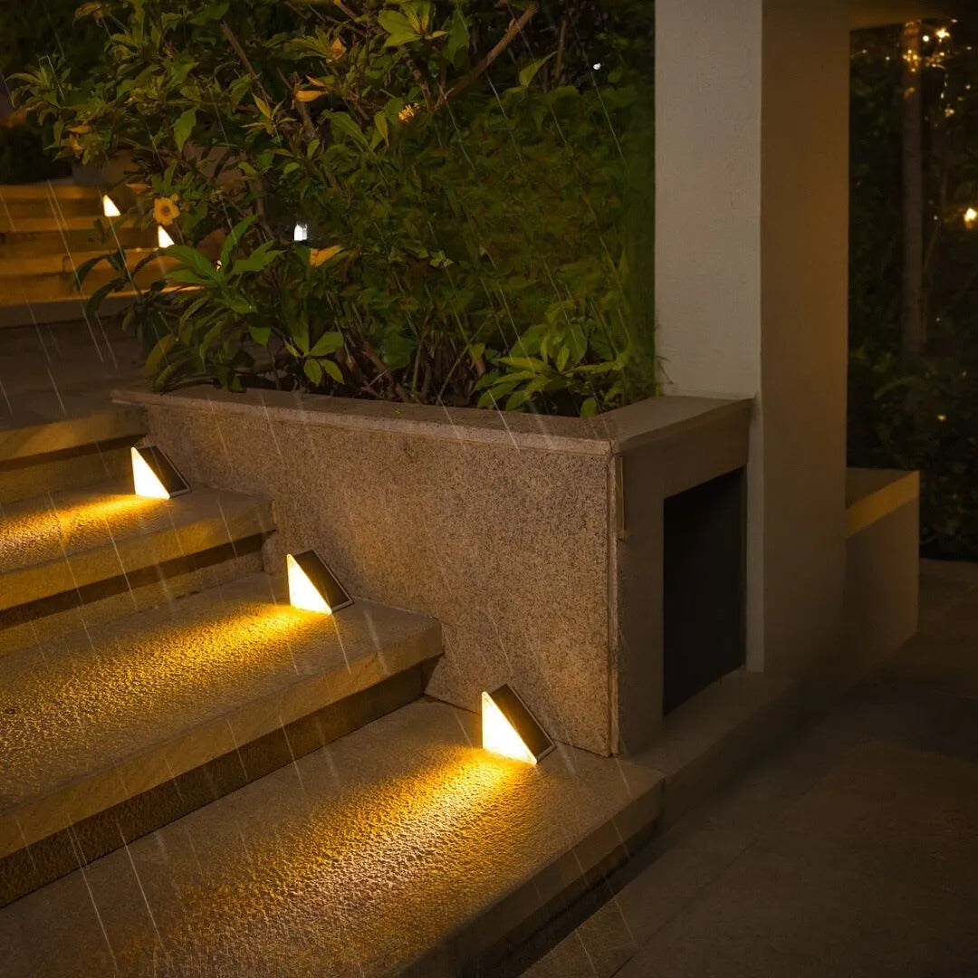 Outdoor Solar Step Lights with Warm LED Glow