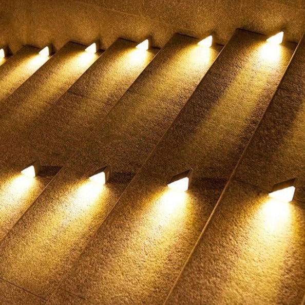 Outdoor Solar Step Lights with Warm LED Glow