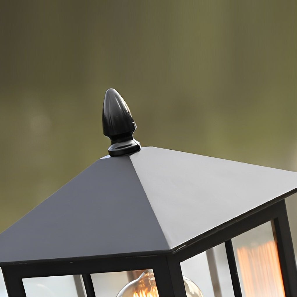 Outdoor Solar Black Metal Garden Post Light