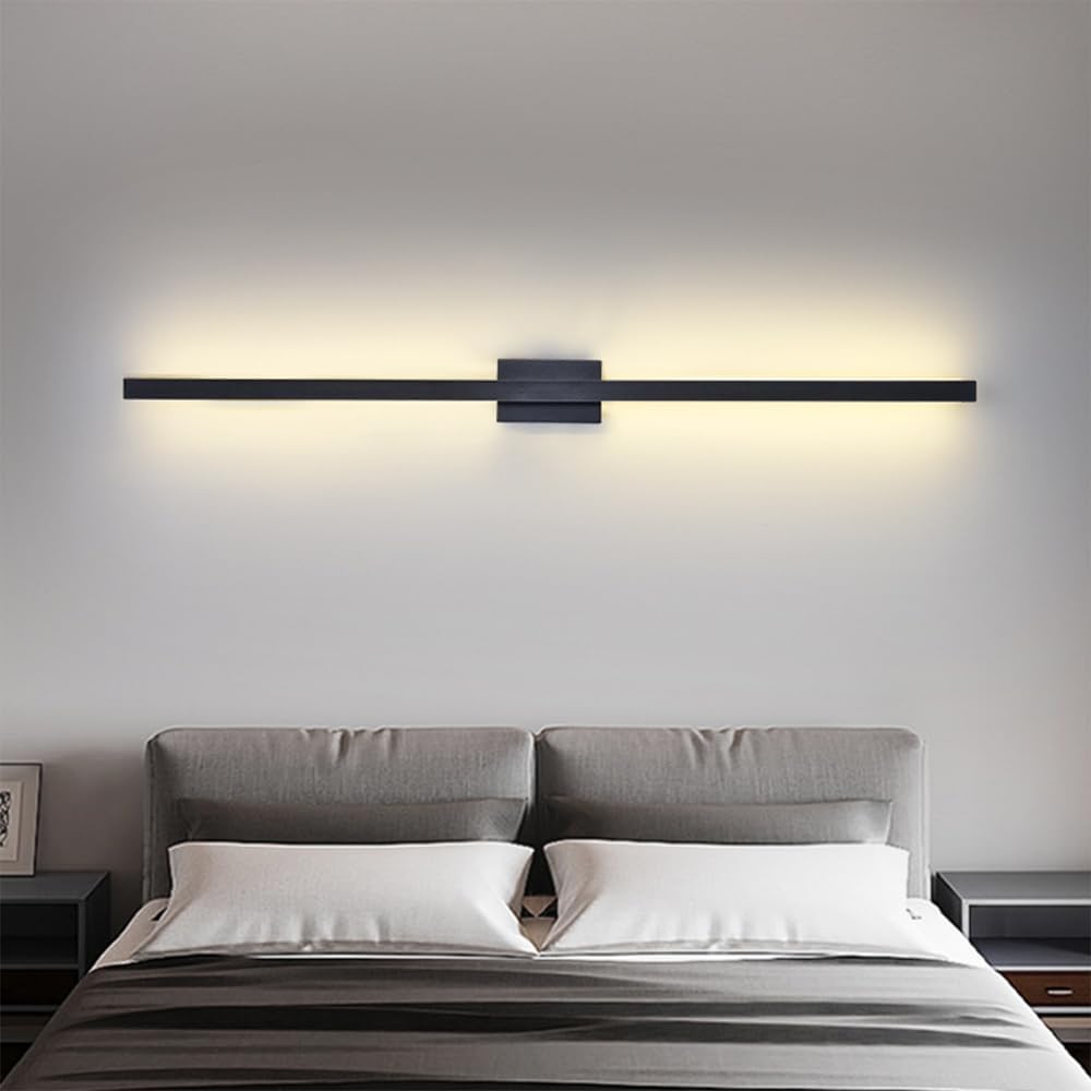 Industrial Minimalist Long LED Iron Wall Lights for Contemporary Living Room Décor and Stylish Illumination