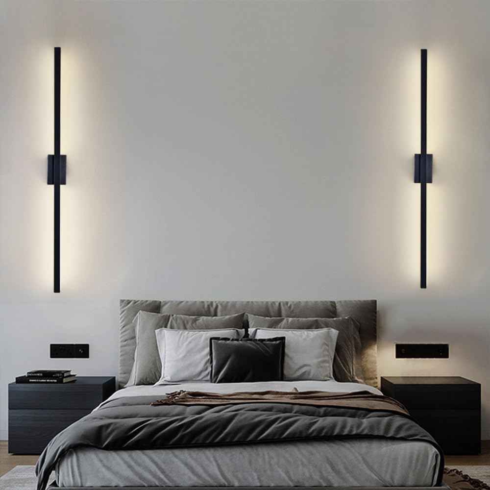 Industrial Minimalist Long LED Iron Wall Lights for Contemporary Living Room Décor and Stylish Illumination