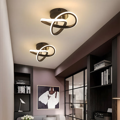 Ceiling Light with LED Black Metal Frame