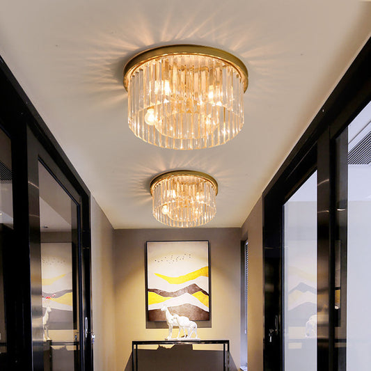 Crystal Flush Ceiling Light for Living Room