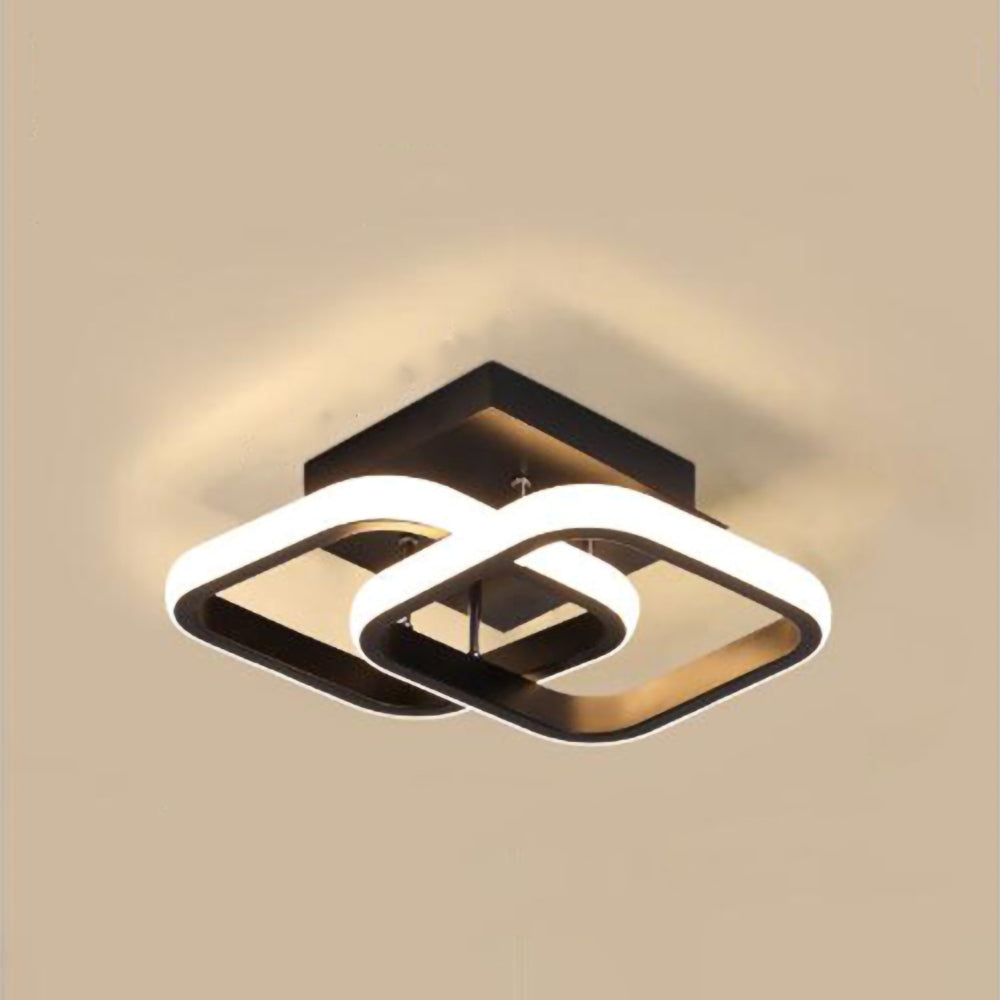 Ceiling Light with LED Black Metal Frame