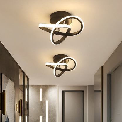 Ceiling Light with LED Black Metal Frame