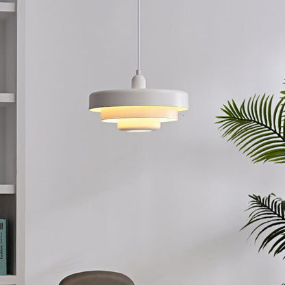Pendant Light Mid-Century Orange Metal Fixture