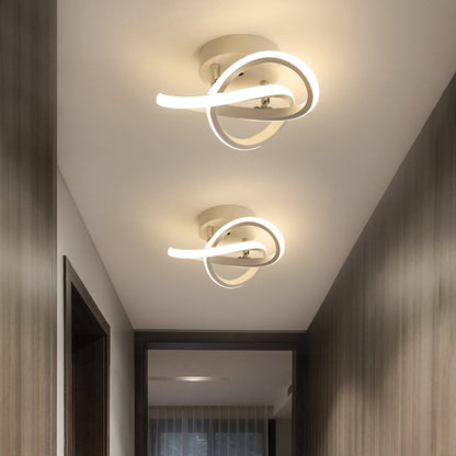 Ceiling Light with LED Black Metal Frame