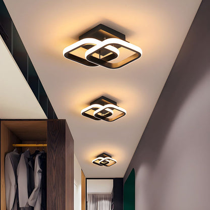 Ceiling Light with LED Black Metal Frame