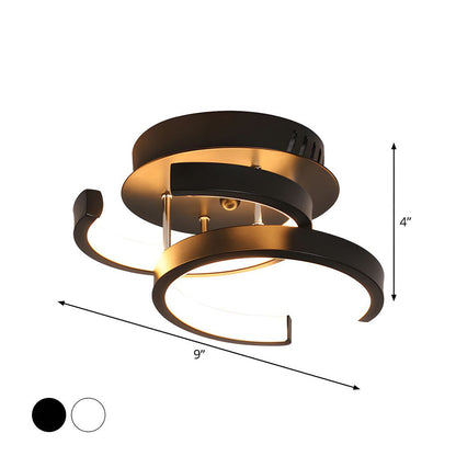 Ceiling Light with LED Black Metal Frame