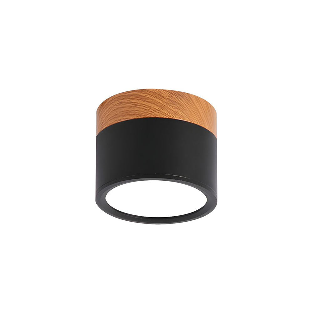 Ceiling Light with Pink Flush Wood Finish