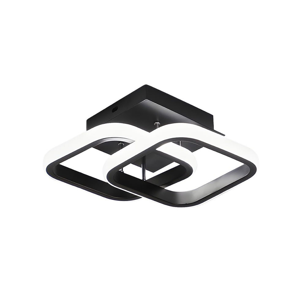 Ceiling Light with LED Black Metal Frame