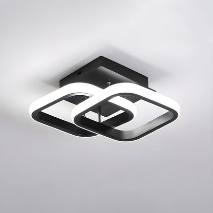 Ceiling Light with LED Black Metal Frame