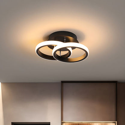 Ceiling Light with LED Black Metal Frame