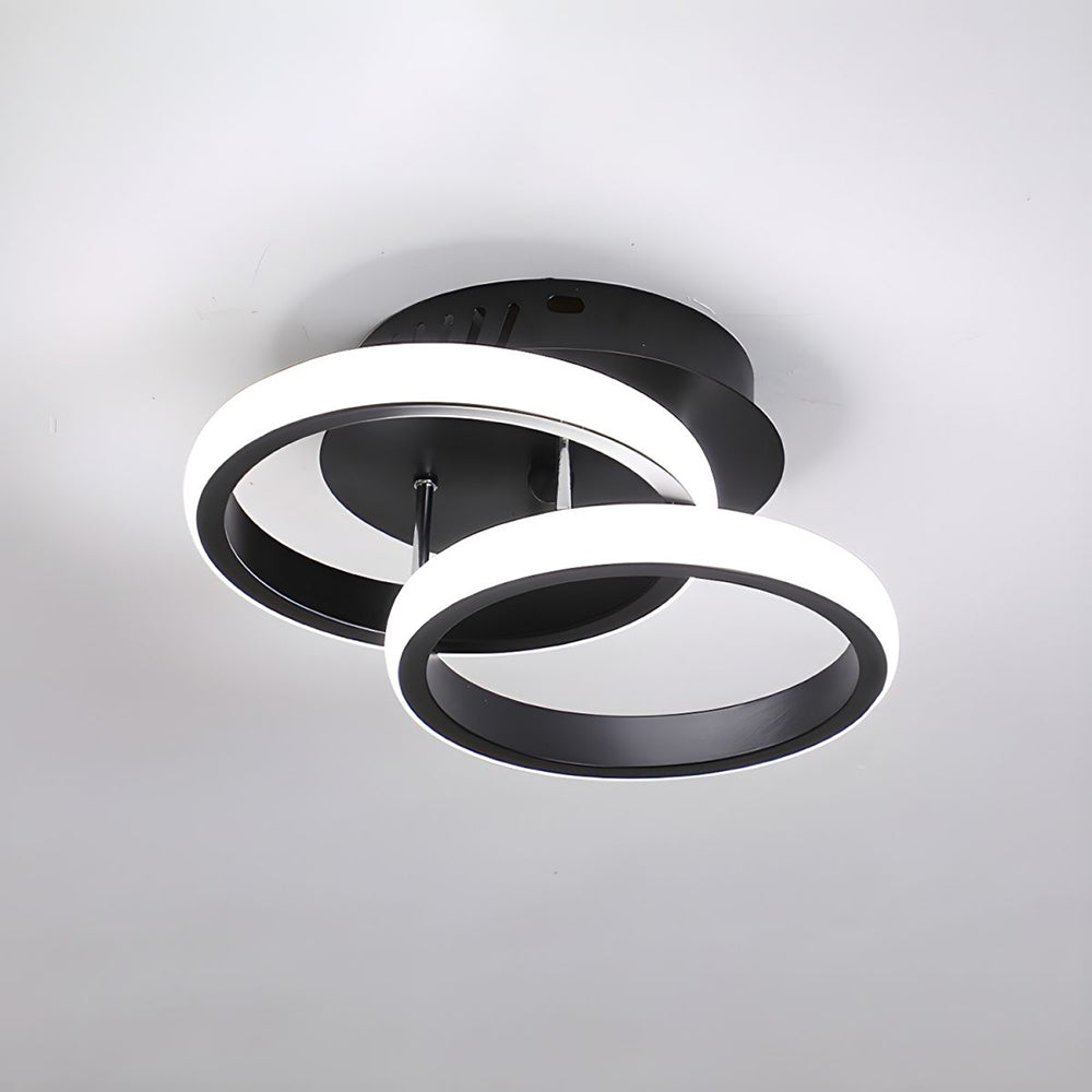 Ceiling Light with LED Black Metal Frame