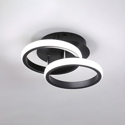 Ceiling Light with LED Black Metal Frame