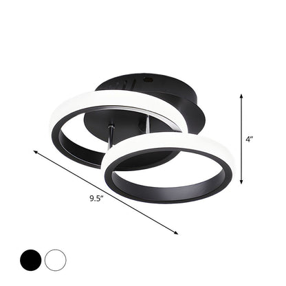 Ceiling Light with LED Black Metal Frame