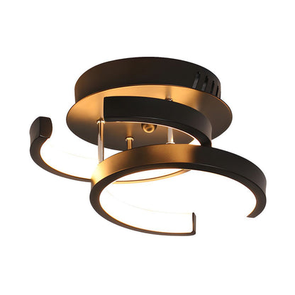 Ceiling Light with LED Black Metal Frame