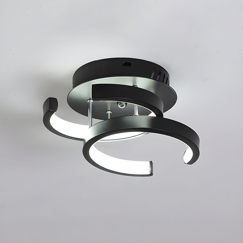 Ceiling Light with LED Black Metal Frame