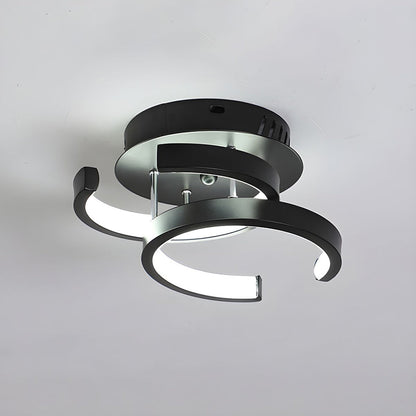 Ceiling Light with LED Black Metal Frame