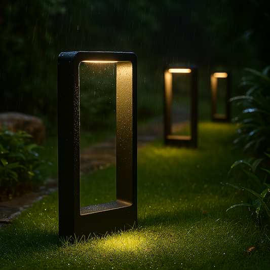 Outdoor Pathway Light with Modern Black Frame