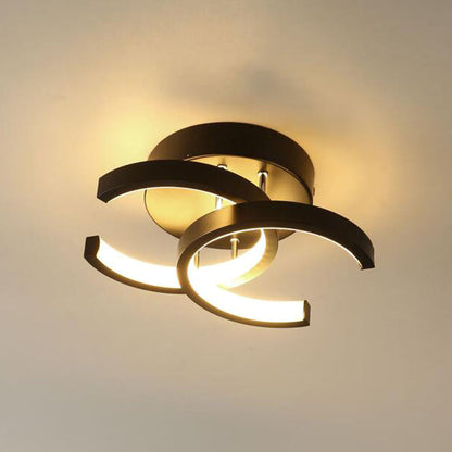 Ceiling Light with LED Black Metal Frame