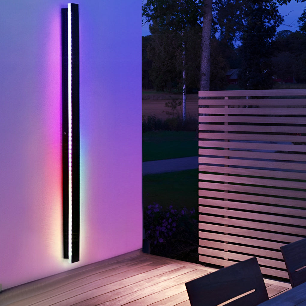 Outdoor Wall Light Modern Black LED Sconce