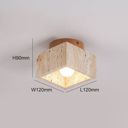 Ceiling Light Wood Cylinder Flush Mount Fixture