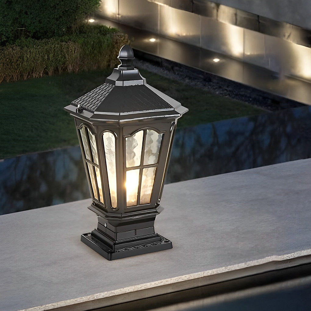 Outdoor Solar LED Black Garden Post Light