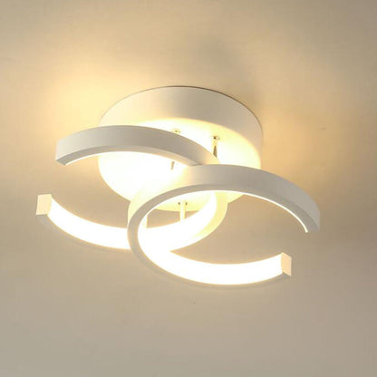 Ceiling Light with LED Black Metal Frame