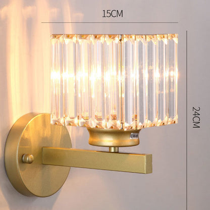 Modern Crystal Glass Wall Light – Elegant Arm Design for Living Room & Bedroom