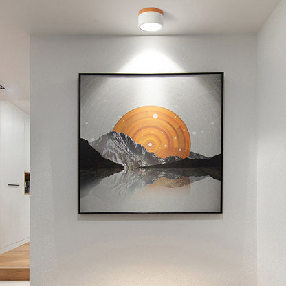 Ceiling Light with Pink Flush Wood Finish