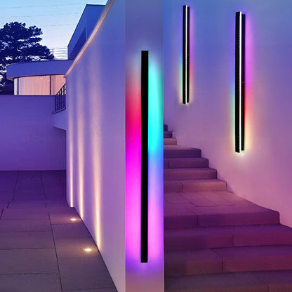 Outdoor Wall Light Modern Black LED Sconce