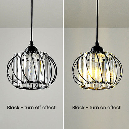 Pendant Light Black Glass Globe Ceiling Fixture