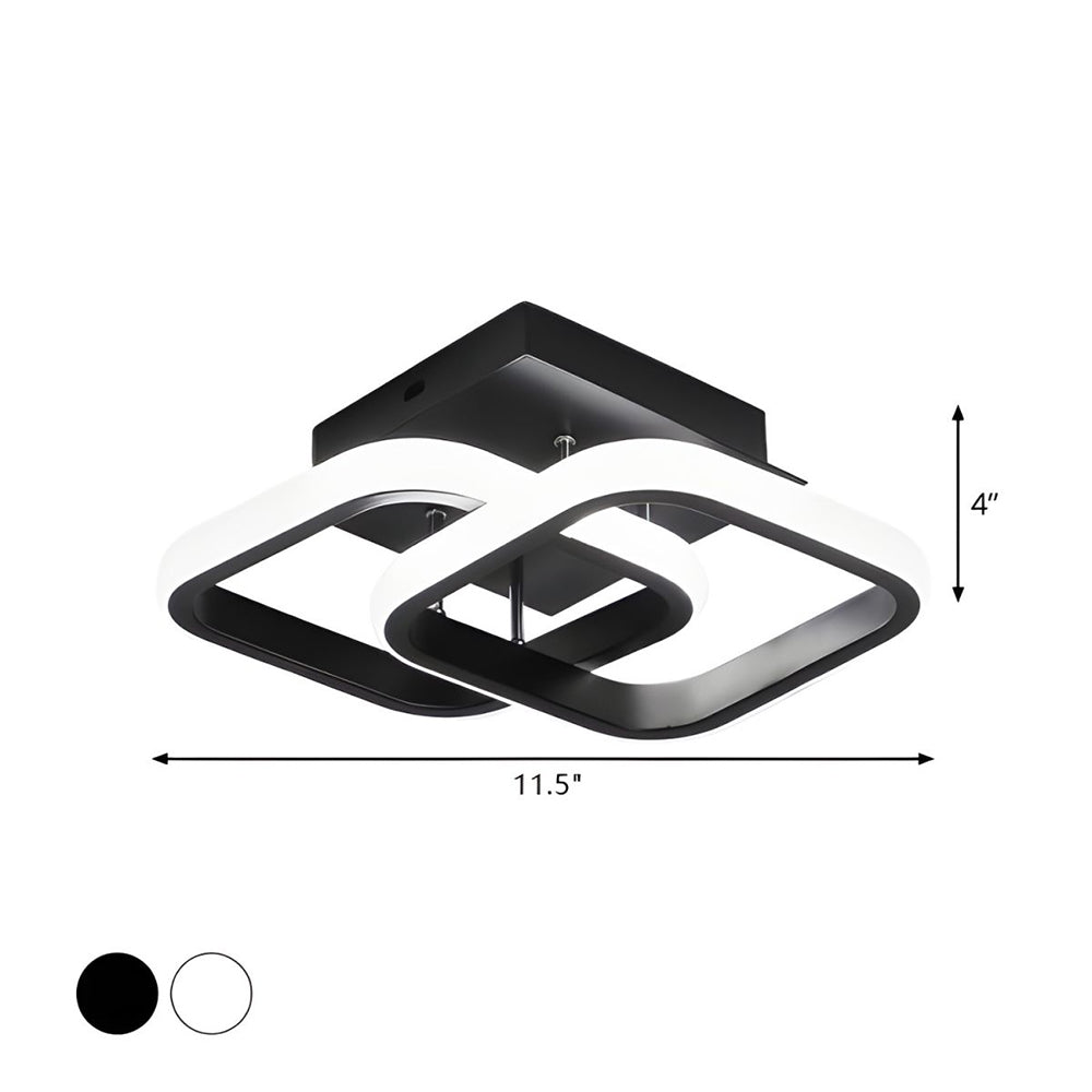 Ceiling Light with LED Black Metal Frame