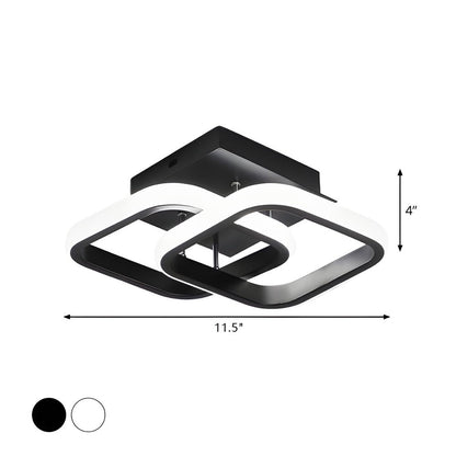 Ceiling Light with LED Black Metal Frame