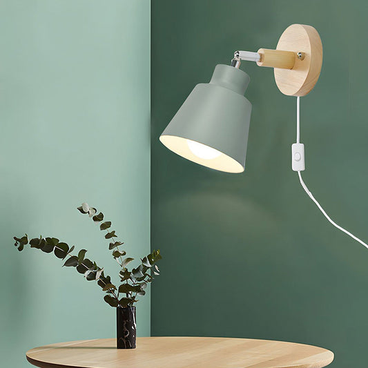 Wall Light With Wood Accent For Bedroom