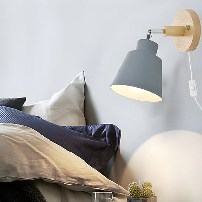 Wall Light With Wood Accent For Bedroom
