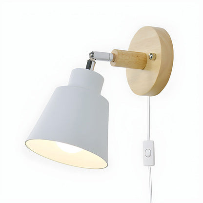Wall Light With Wood Accent For Bedroom