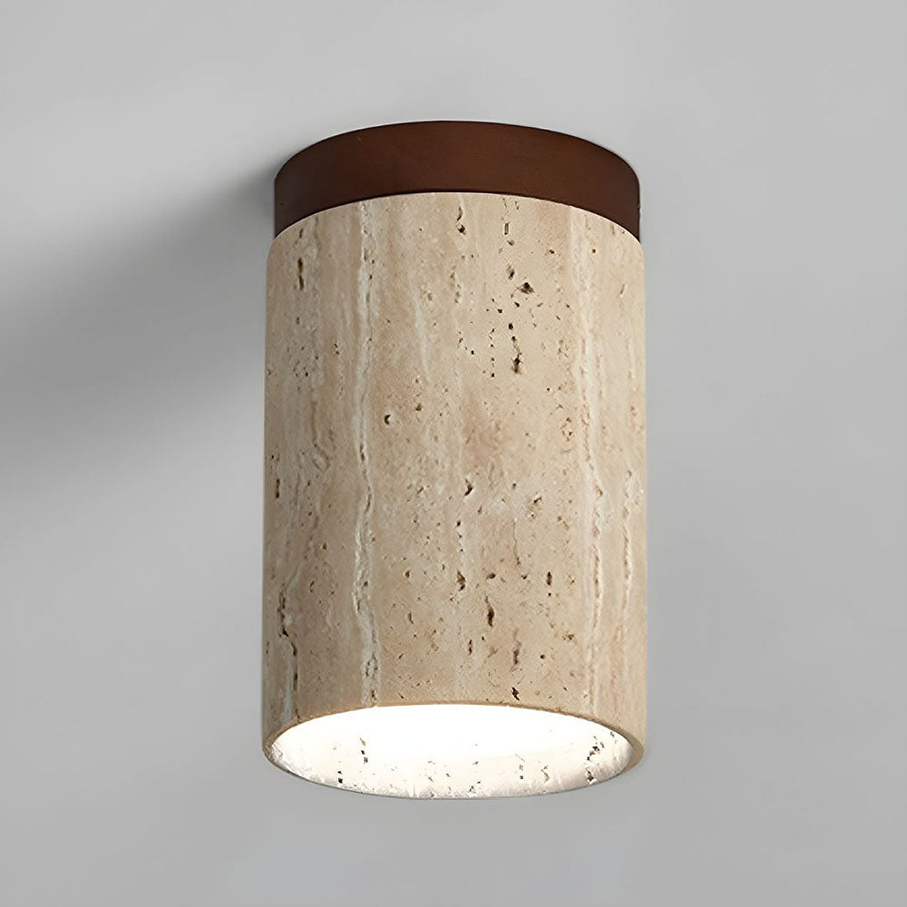 Ceiling Light Wood Cylinder Flush Mount Fixture
