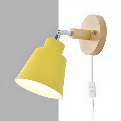 Wall Light With Wood Accent For Bedroom