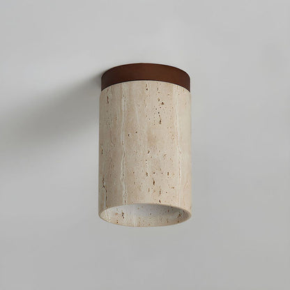 Ceiling Light Wood Cylinder Flush Mount Fixture