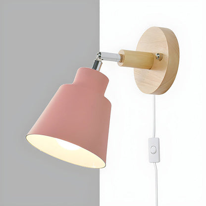 Wall Light With Wood Accent For Bedroom