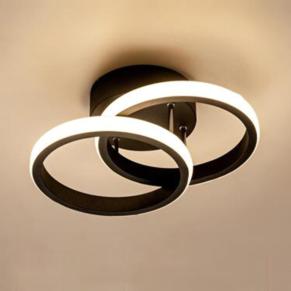 Ceiling Light with LED Black Metal Frame
