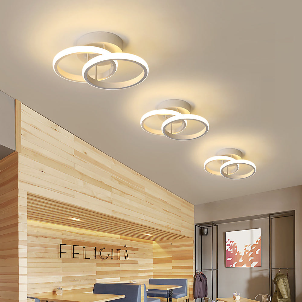 Ceiling Light with LED Black Metal Frame